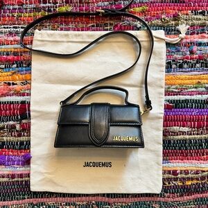 Jacquemus Elegant Black Mini Bag, “The Bambino”
